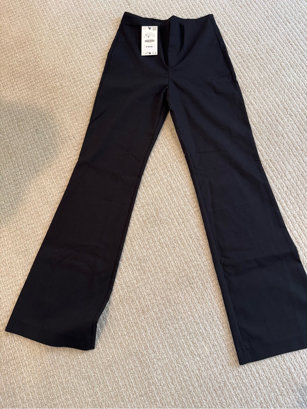 NWT Zara Women’s Black Flared Pants - Classic Stretch Fit